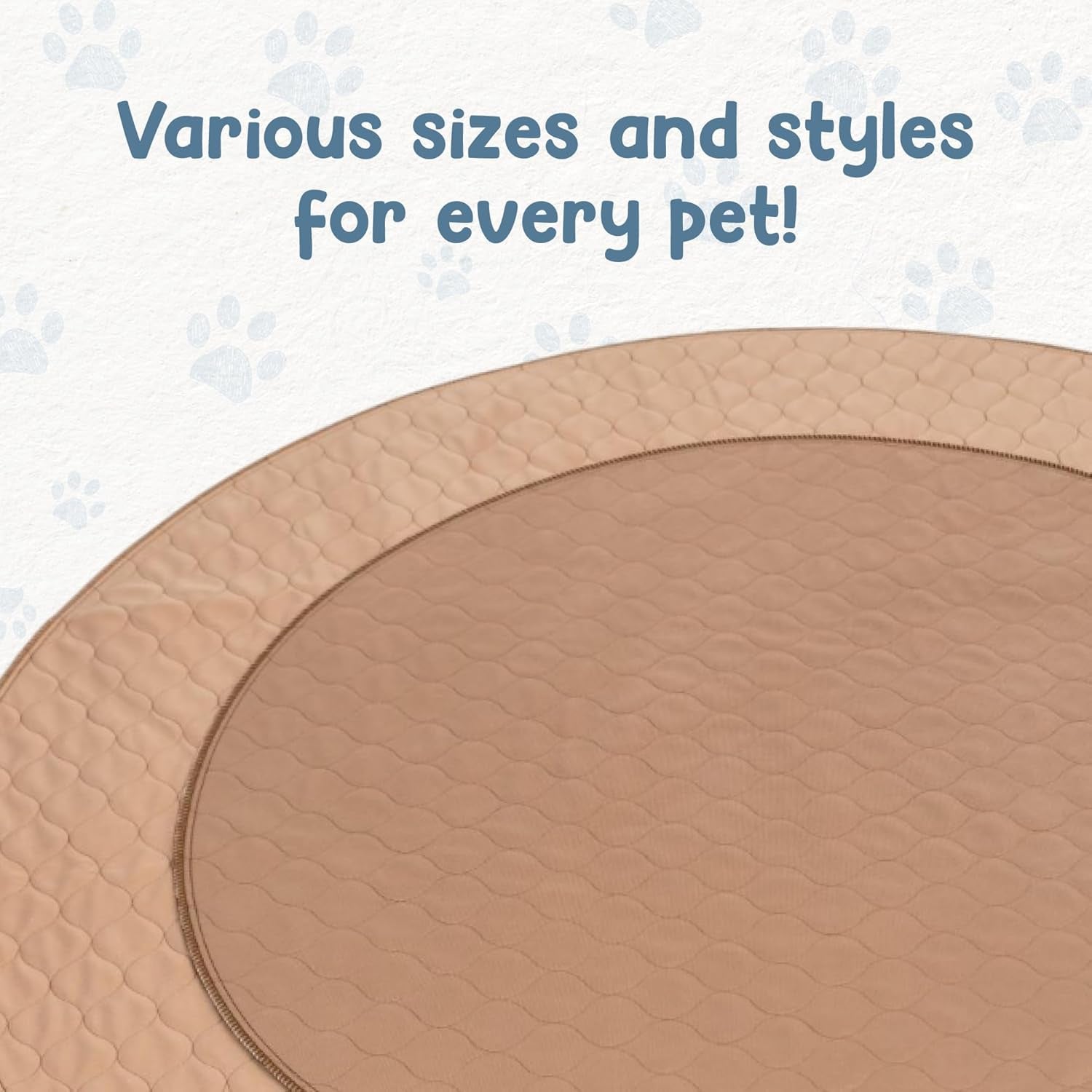 Reusable Dog Pee Pad, Washable Waterproof Mat for Dog Potty Training or Whelping Pad, Round, 48 Inch